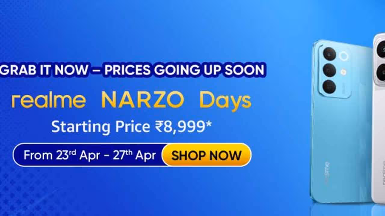 realme NARZO Days Sale | రియల్మి నార్జో డేస్ సేల్.. స్మార్ట్ ఫోన్లపై భారీ తగ్గింపు ధరలు..