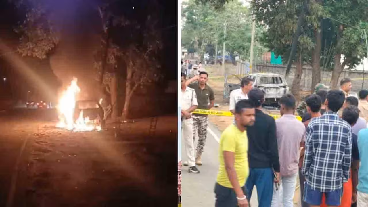 BJP Leader Burnt Alive | ఫార్చ్యూనర్ కారును ట్రక్కుల మధ్య ఇరికించి నిప్పు.. బీజేపీ నేత సజీవదహనం