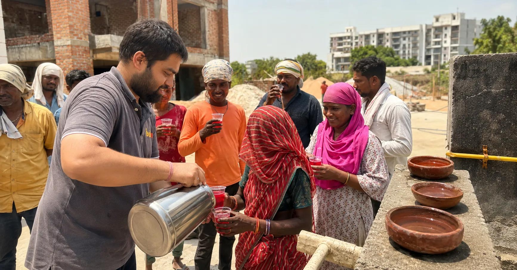 Agra Man Brings Relief to Birds and Labourers in Summer Heat