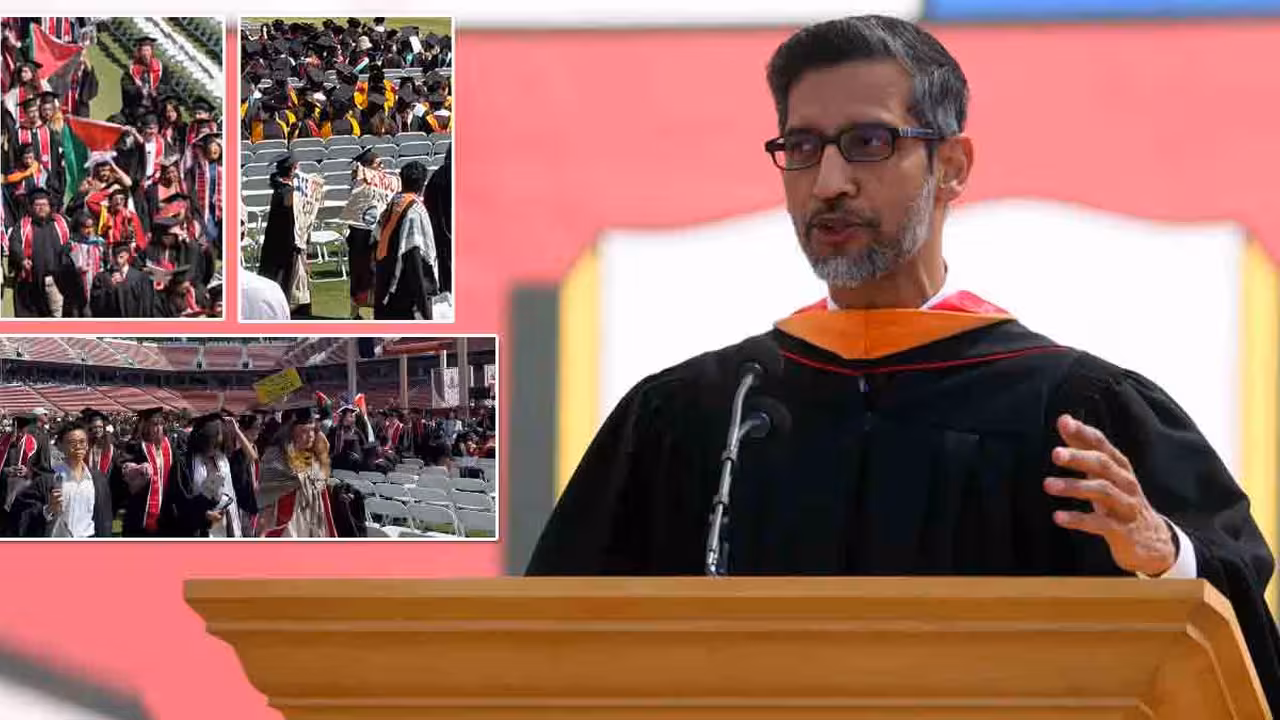 Sundar Pichai | అమెరికా వర్సిటీలో సుందర్ పిచాయ్కి నిరసన సెగ.. ప్రసంగిస్తుండగా వాకౌట్ చేసిన విద్యార్థులు