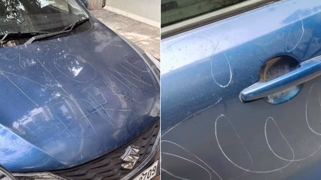Bengaluru Car Vandalism | కారు పార్క్ చేశాడని రాళ్లతో గీసేశారు.. బానెట్పై ‘నో పార్కింగ్’ అని చెక్కిన ఇంటి ఓనర్లు!