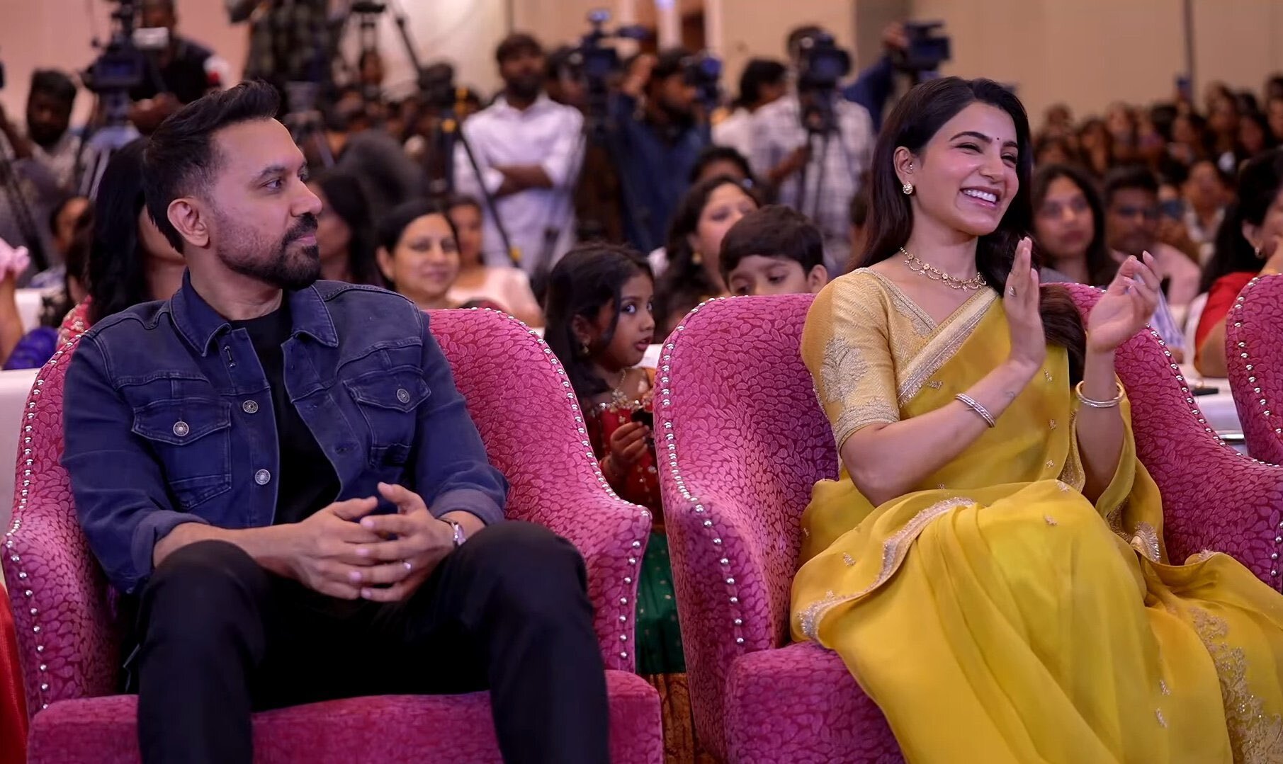 మా ఇంటి బంగారం మూవీలో శ్రీముఖి, దిగంత్, గుల్షన్ దేవయ్య కీలక పాత్రల్లో నటిస్తోన్నారు.