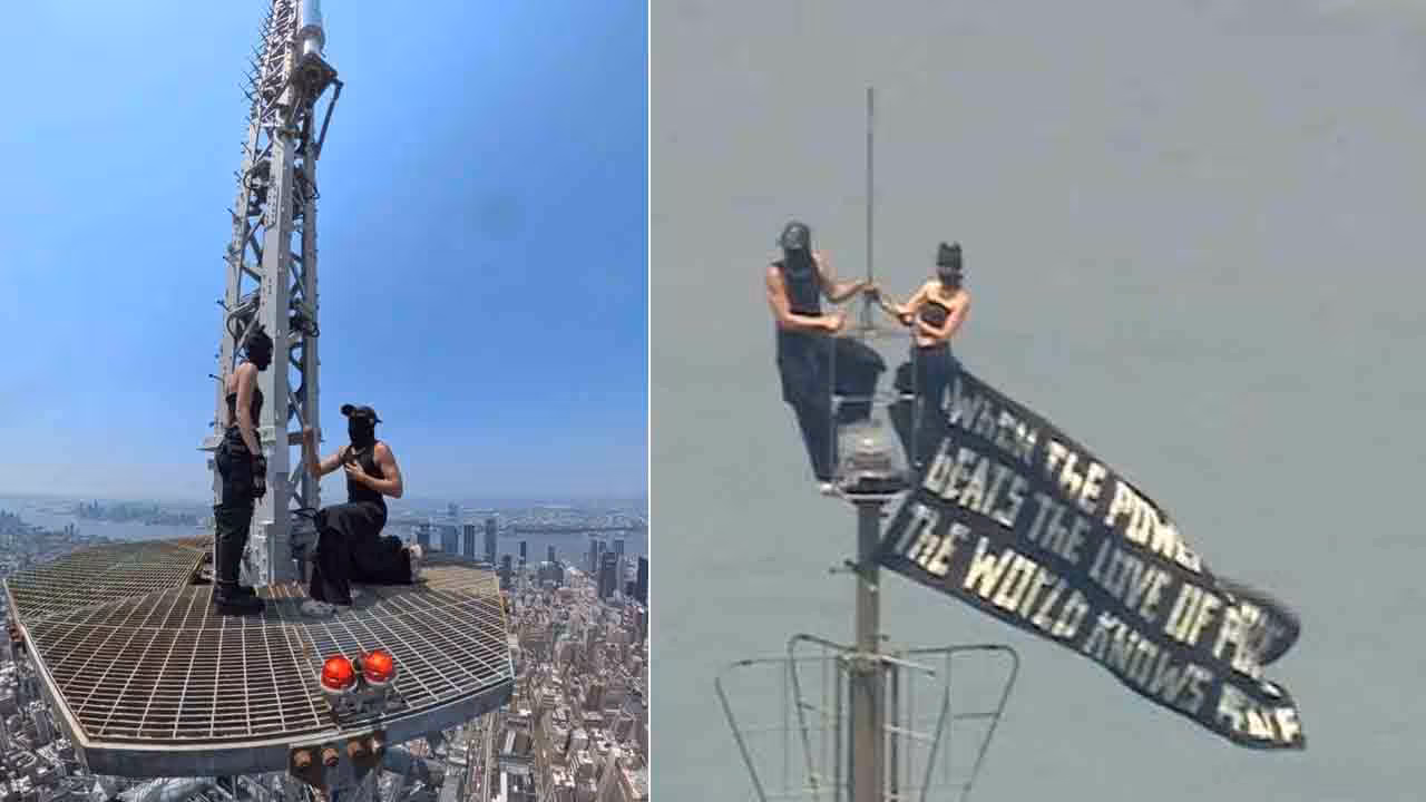 Empire State Building | సినిమా తరహాలో ప్రమాదకర స్టంట్స్.. ఎంపైర్ స్టేట్ బిల్డింగ్ టవర్ ఎక్కి ఎంగేజ్మెంట్