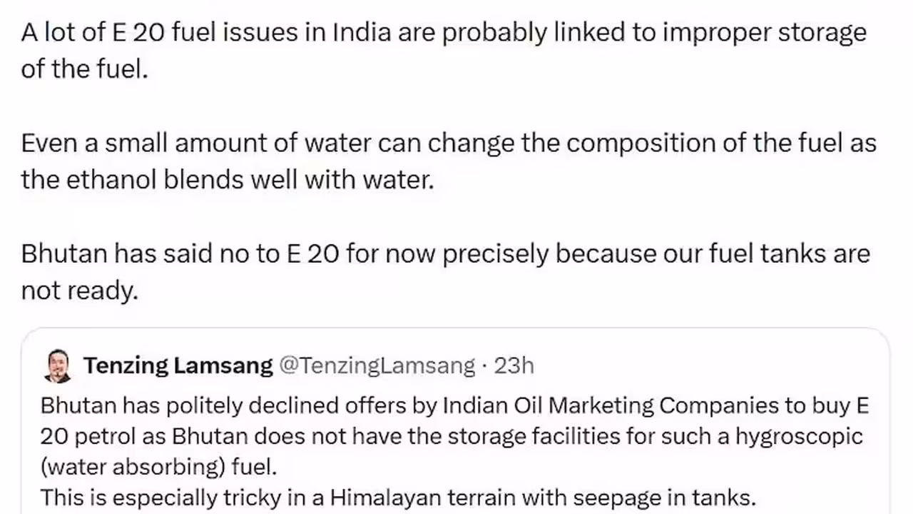 Why Bhutan Declined India E20 Petrol Offer The Real Reason