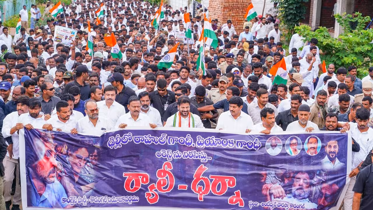 CM Revanth Reddy Slams Modi and KTR Over NEET Paper Leak in Kodangal Rally