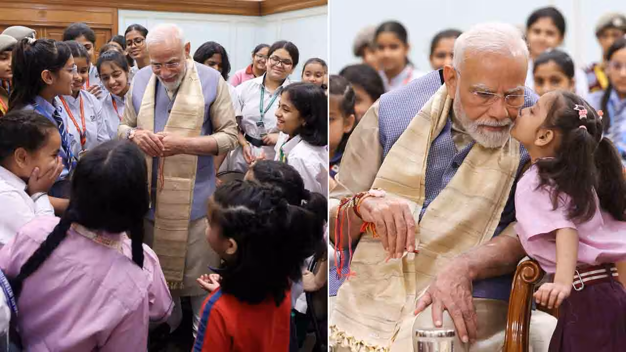 PM Modi | స్కూల్ పిల్లలతో ప్రధాని మోదీ రాఖీ సెలబ్రేషన్స్