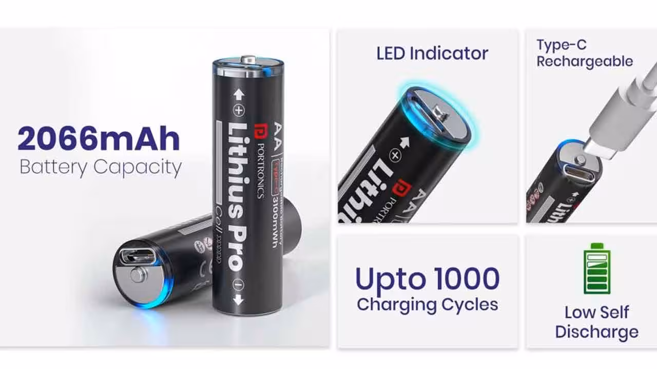 Portronics Lithius Pro | పోర్ట్రోనిక్స్ కొత్త డబుల్ అండ్ ట్రిపుల్ ఎ సైజ్ బ్యాటరీలు.. యూఎస్బీ టైప్ సి తోనే ఛార్జింగ్..