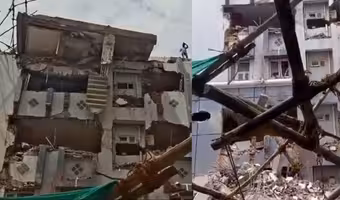 Building collapsed in Gachibowli | గచ్చిబౌలిలో ఘోర ప్రమాదం.. పేకమేడలా కూలిన ఏడంతస్తుల భవనం