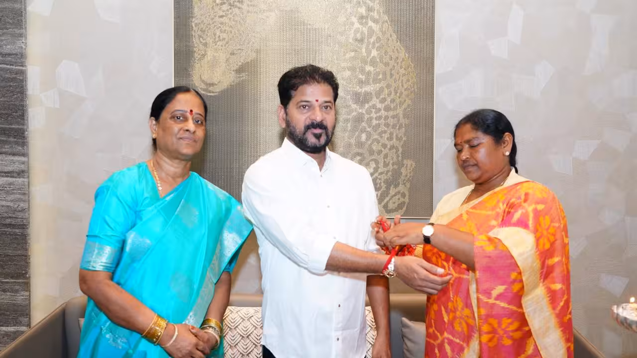 Minister Konda Surekha Ties Special Gold Rakhi to CM Revanth Reddy