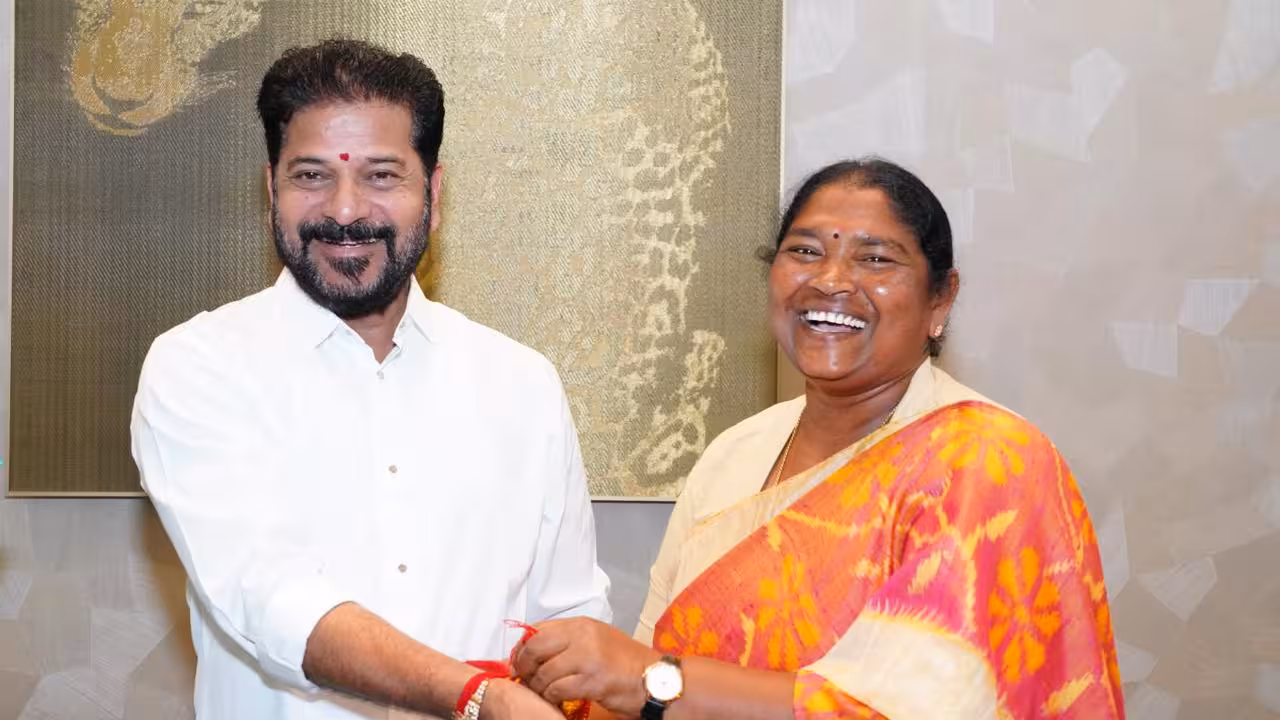 Minister Konda Surekha Ties Special Gold Rakhi to CM Revanth Reddy