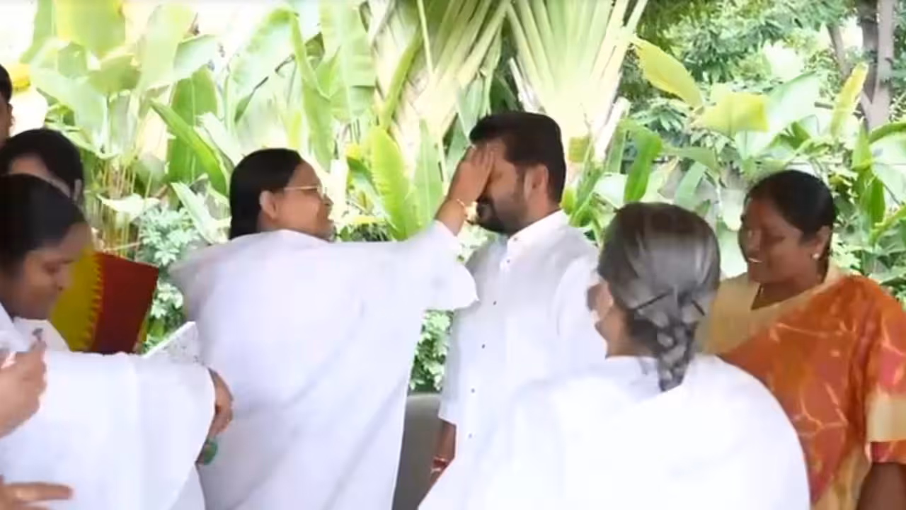 Minister Konda Surekha Ties Special Gold Rakhi to CM Revanth Reddy 