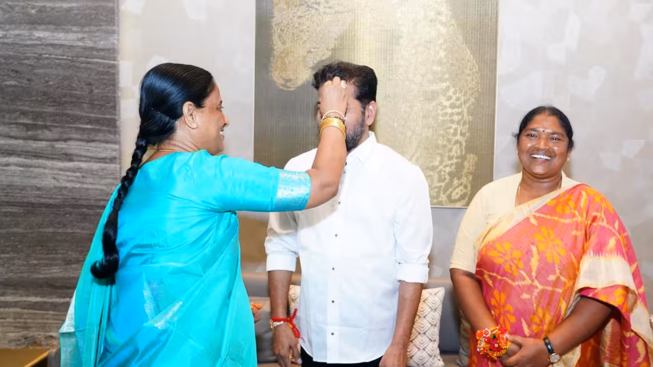 Minister Konda Surekha Ties Special Gold Rakhi to CM Revanth Reddy