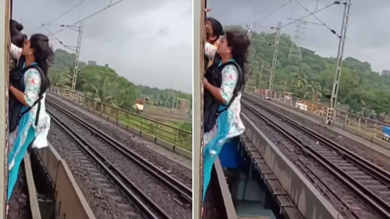 Mumbai Local Train Viral Video | ముంబై లోకల్ ట్రైన్ షాకింగ్ వీడియో: ప్రాణాలు గుప్పెట్లో పెట్టుకుని బయట వేలాడుతున్న మహిళలు