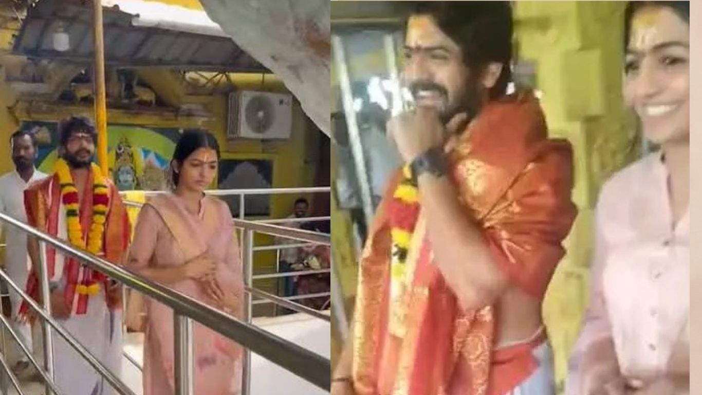 కొమురవెల్లి మల్లిఖార్జున స్వామి దేవస్థానానికి మంగళవారం అఖిల్ రాజ్, నాగదుర్గ కలిసి వచ్చారు. ఆలయంలో ప్రత్యేక పూజలు చేశారు.