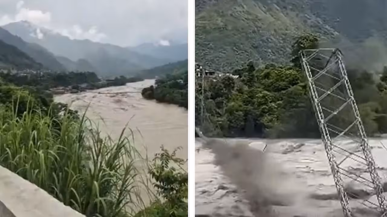 Trishuli River Flood | నేపాల్లో మళ్లీ వరద బీభత్సం: త్రిశూలీ నది ఉగ్రరూపం.. పేకమేడలా కొట్టుకుపోయిన బ్రిడ్జి