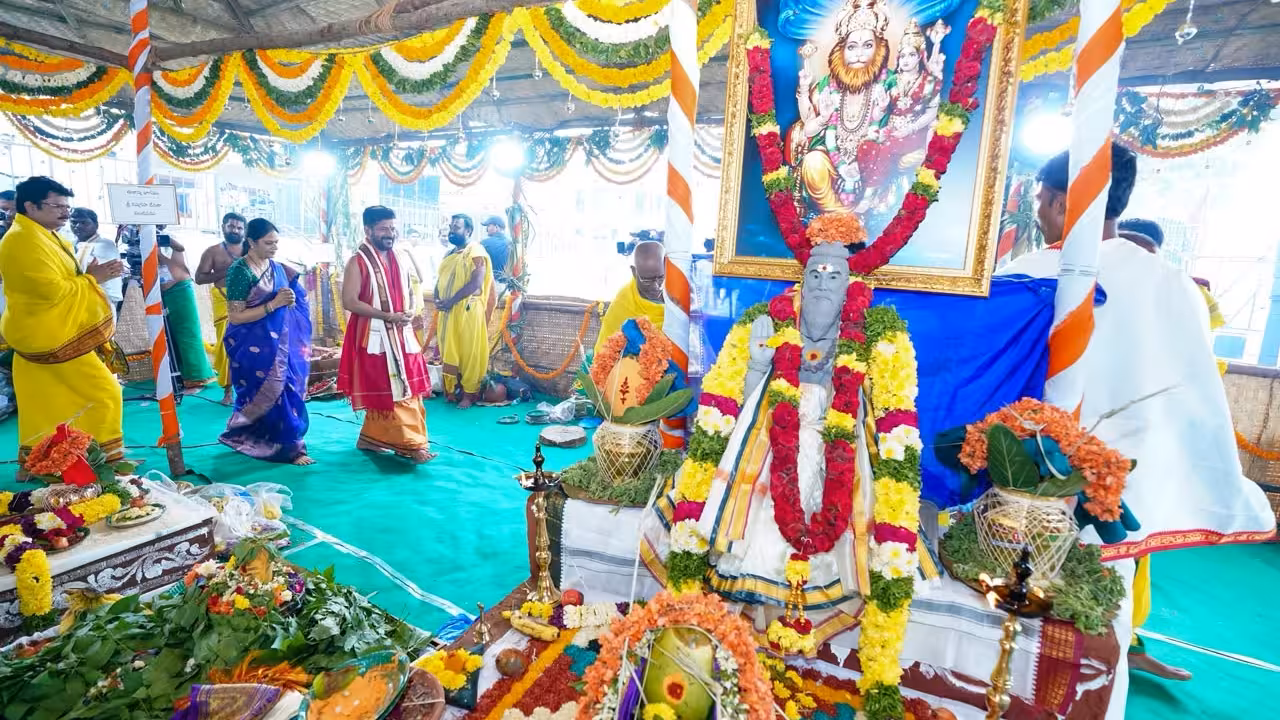 CM Revanth Reddy Performs Maha Varuna Yagam for Rains in Telangana
