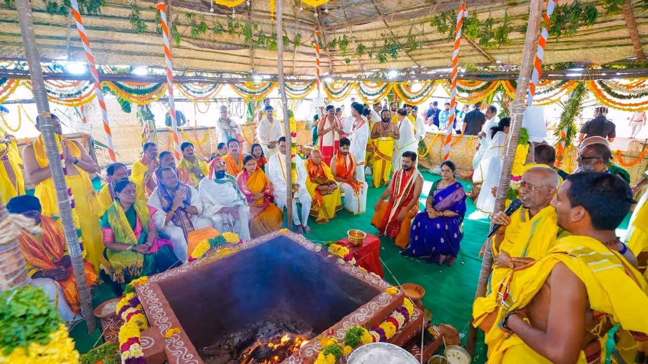 CM Revanth Reddy Performs Maha Varuna Yagam for Rains in Telangana
