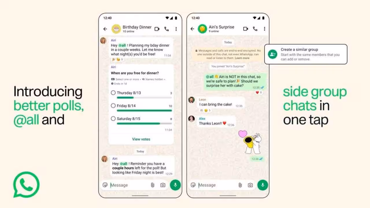 WhatsApp | వాట్సాప్ గ్రూప్ చాట్స్లో భారీ మార్పులు.. పోల్స్, ఎట్ ఆల్, కొత్త గ్రూప్ ఫీచర్లు అందుబాటులోకి..