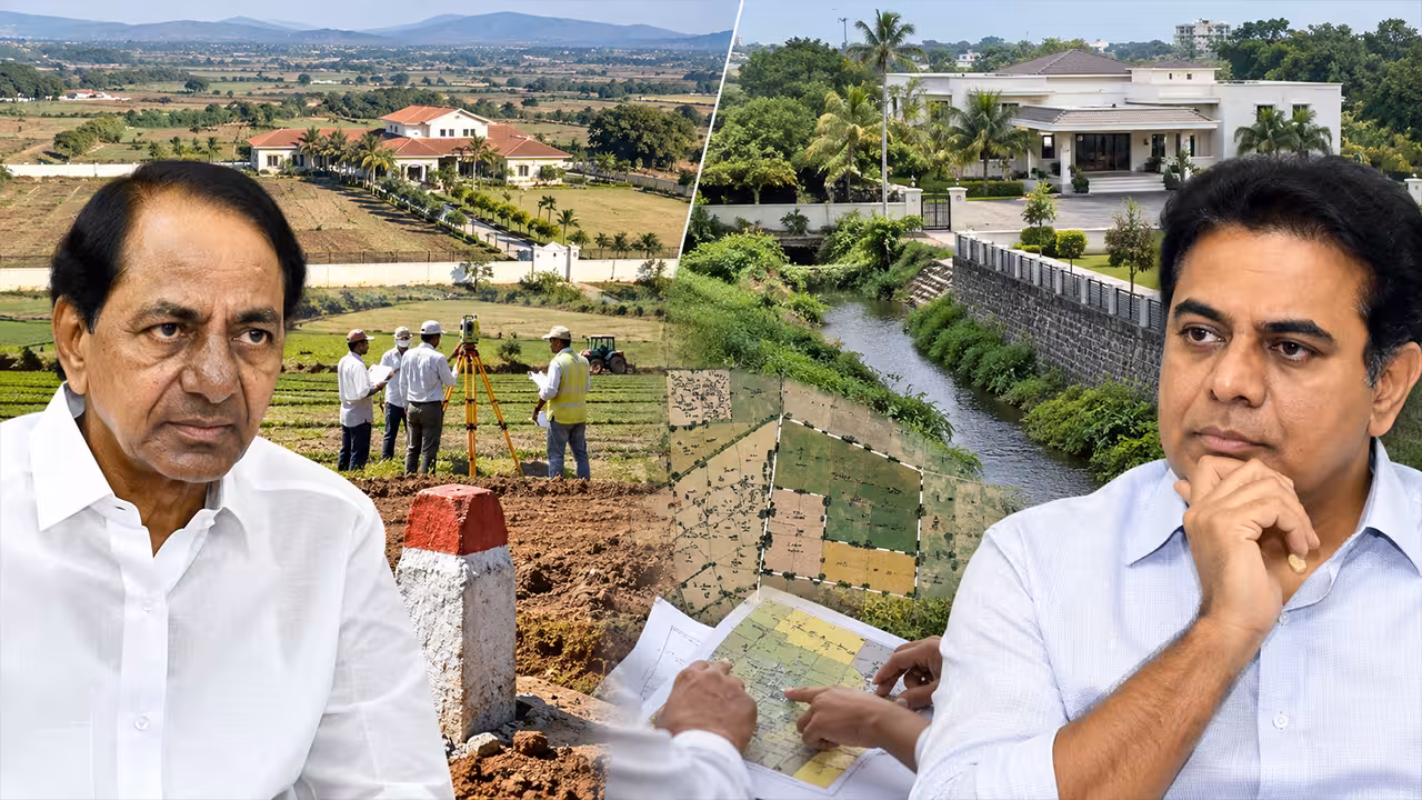 జన్వాడలో లీజు.. ఎర్రవెల్లిలో భూములు.. కేసీఆర్–కేటీఆర్ నుంచి ప్రజలకు కావాల్సిన 10 జవాబులు!