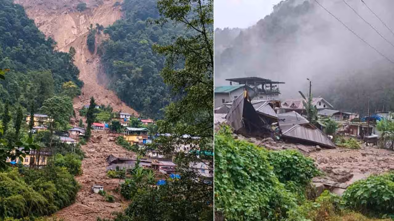Landslides Hit Sikkim | సిక్కింలో వరదలు.. గ్రామంపై విరిగిపడ్డ కొండచరిలు