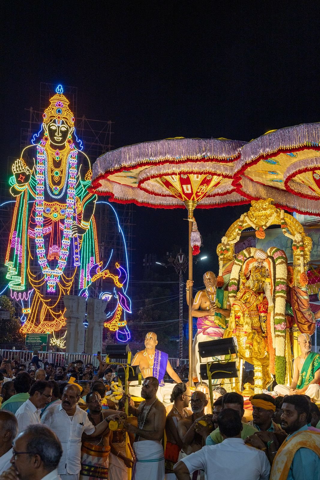 అడుగడుగునా భక్తులు కర్పూర హారతులు సమర్పిస్తూ స్వామివారిని దర్శించుకున్నారు. రాత్రి అశ్వ వాహనంపై కల్కి అలంకారంలో మలయప్ప స్వామివారి వాహనసేవ కనులపండువగా సాగింది.