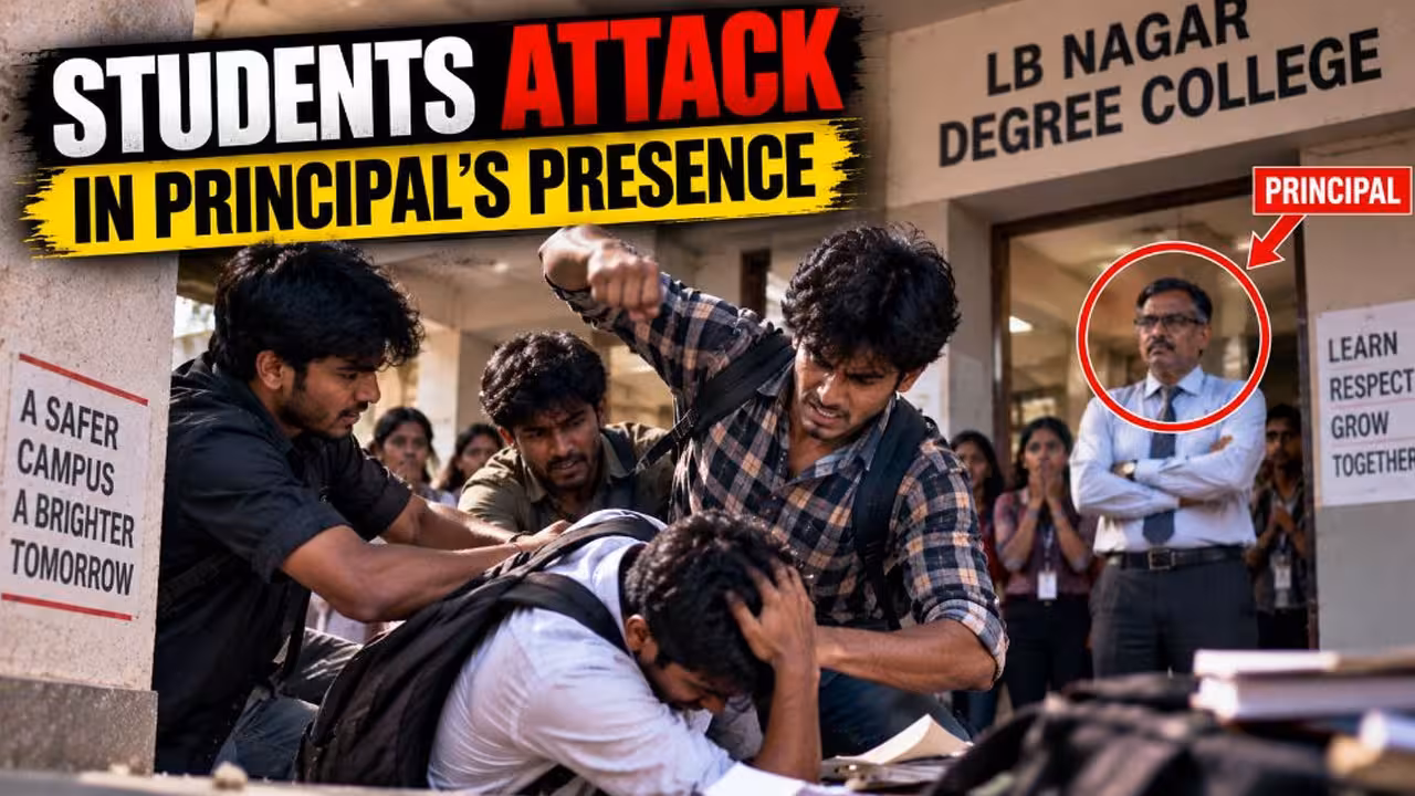 Students Attack | 30 మందితో వచ్చి.. ప్రిన్సిపాల్ ముందే విద్యార్థిని చితకబాదారు..