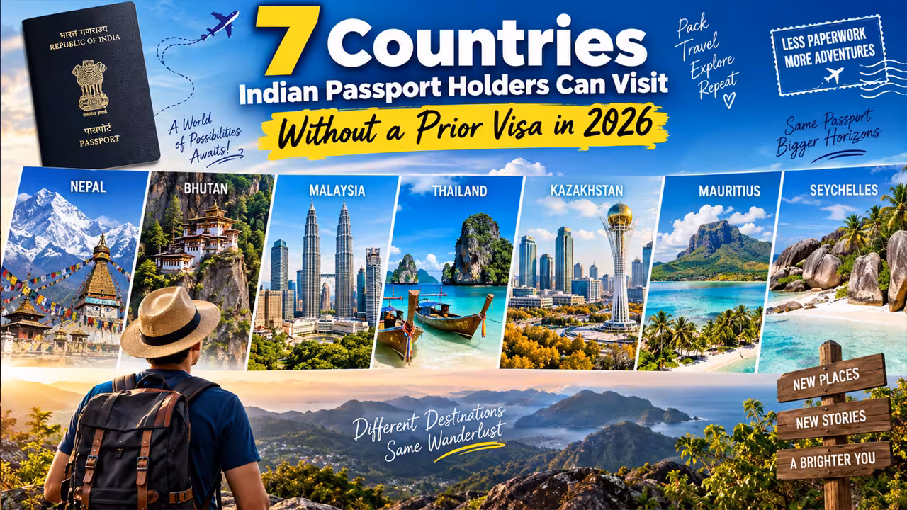 Visa-Free Countries For Indians 2026 | వీసా టెన్షన్ లేదు.. ప్యాకింగ్ చేసుకొని బయలుదేరడమే! భారత పాస్పోర్ట్తో 2026లో వీసా లేకుండా వెళ్లగల 7 దేశాలు