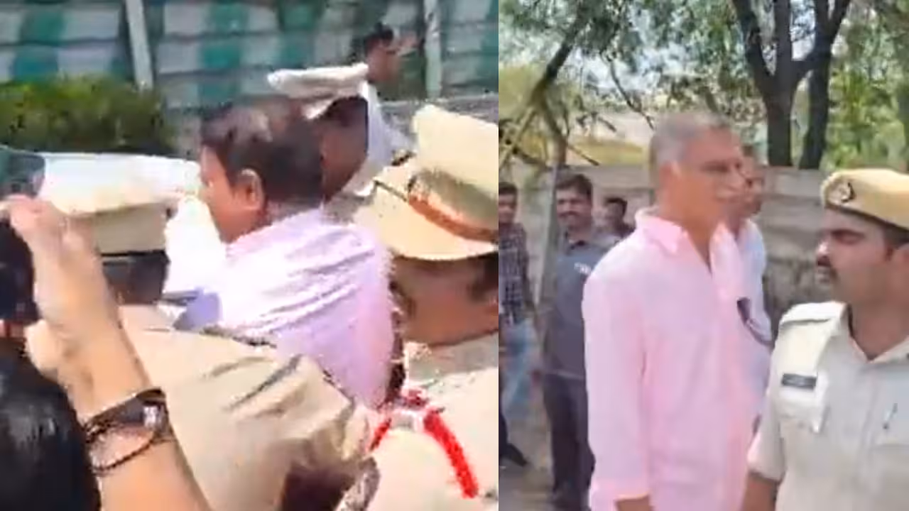 KTR and Harish Rao Arrest | ఎర్రవల్లి వద్ద హైటెన్షన్: ‘ఎవడ్రా నువ్వు’ అంటూ పోలీసుల జులుం.. కేటీఆర్, హరీష్ రావుల అరెస్ట్