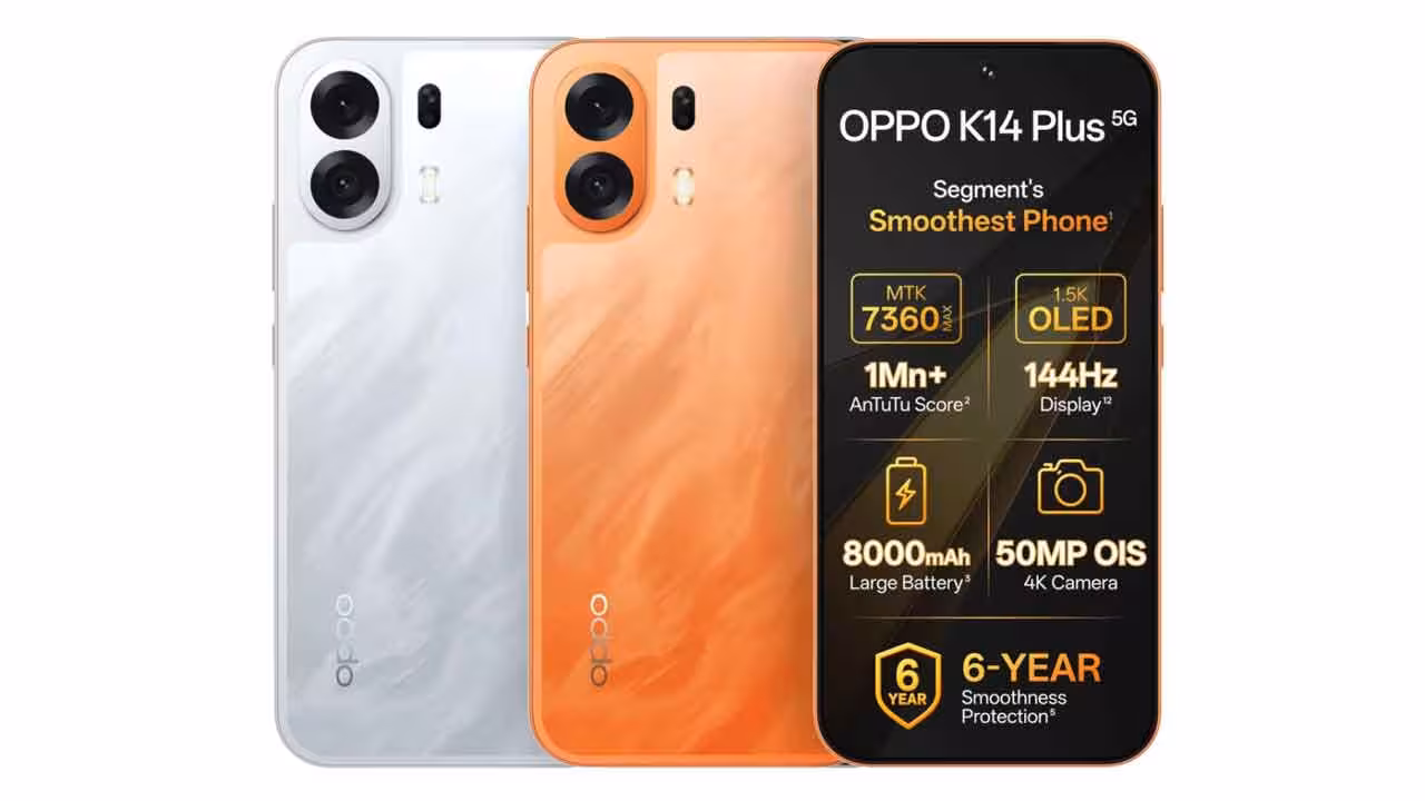 OPPO K14 Plus | ఒప్పో నుంచి కె14 ప్లస్ స్మార్ట్ఫోన్.. 8000 ఎంఏహెచ్ బ్యాటరీతో అదిరిపోయింది..
