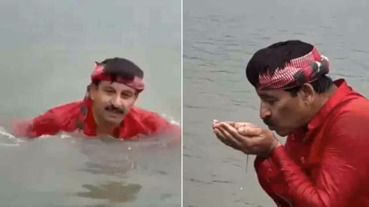 Yamuna River | యమునా నదిలో మునకేసి గుటకేసిన బీజేపీ ఎంపీ