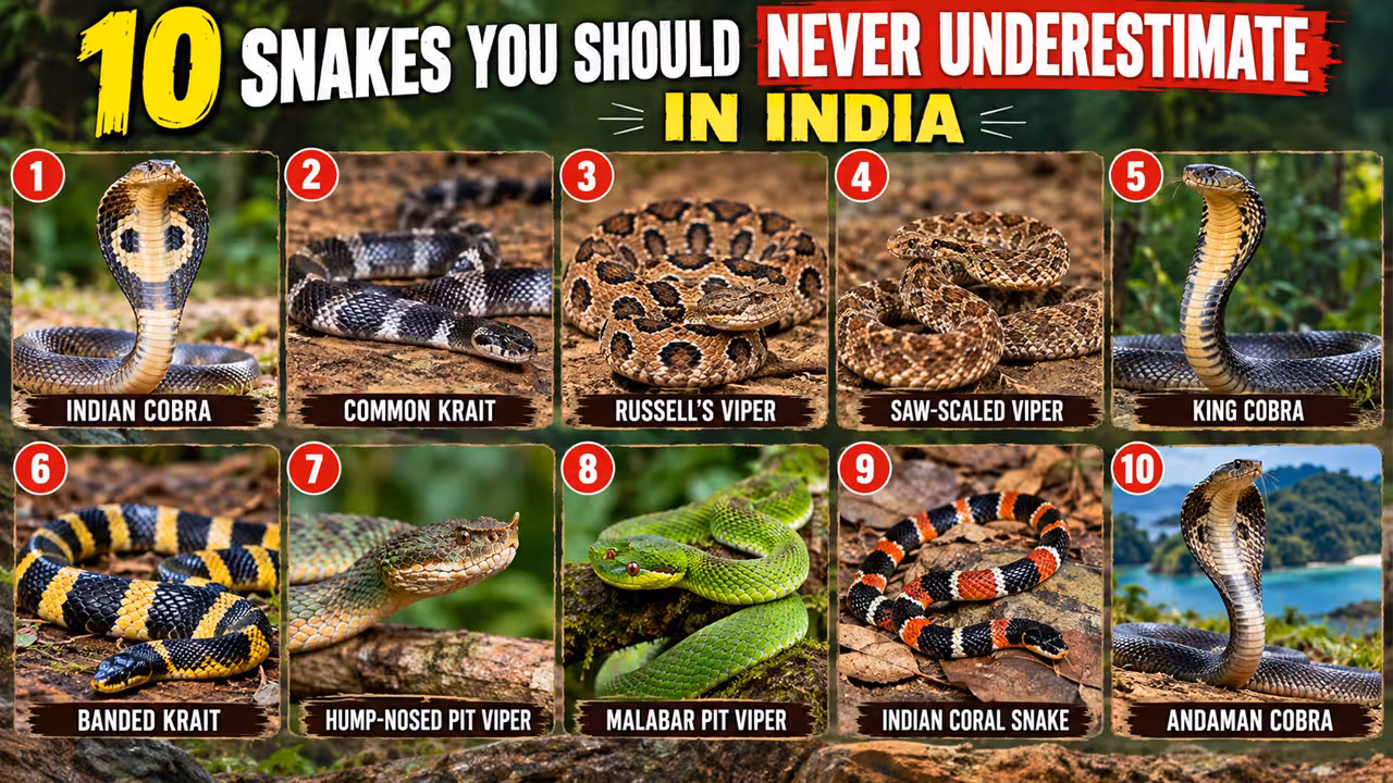 Venomous Snakes in India | భారత్లో అత్యంత ప్రమాదకరమైన 10 పాములు: వీటిలో ఏవి ఎక్కువ విషపూరితం? తప్పక తెలుసుకోవాల్సిన నిజాలు