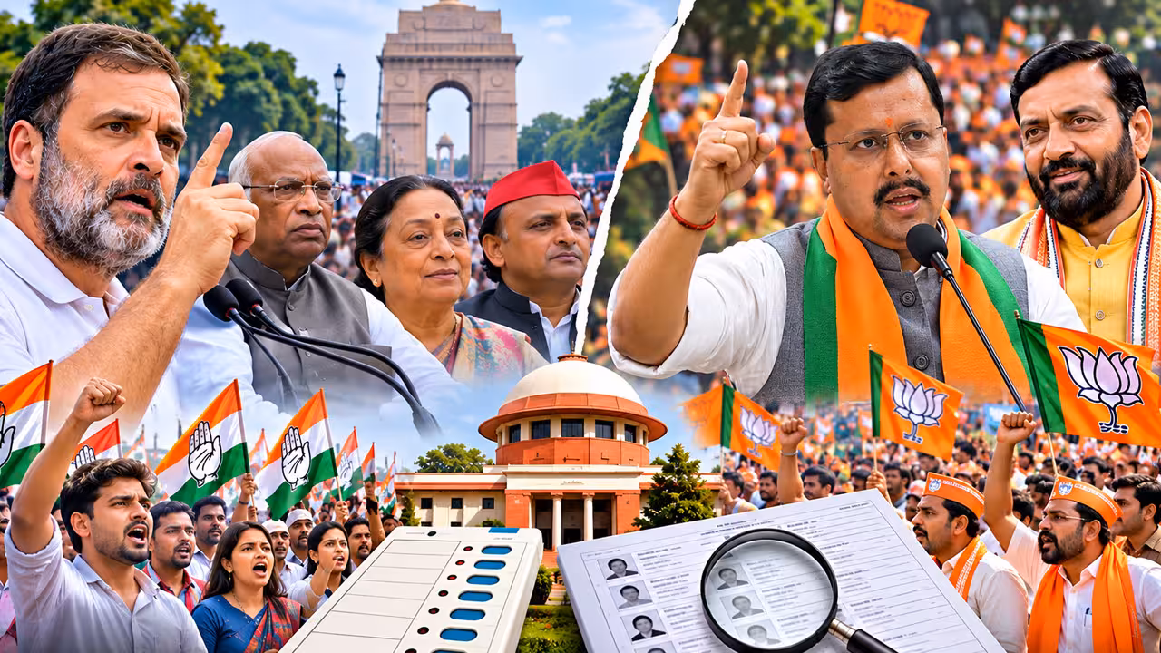 INDIA bloc vs BJP Rohtak March | ఢిల్లీలో స్ట్రీట్ ఫైట్.. ఒకే రోజు ఇండియా కూటమి, బీజేపీ మెగా మార్చ్లు