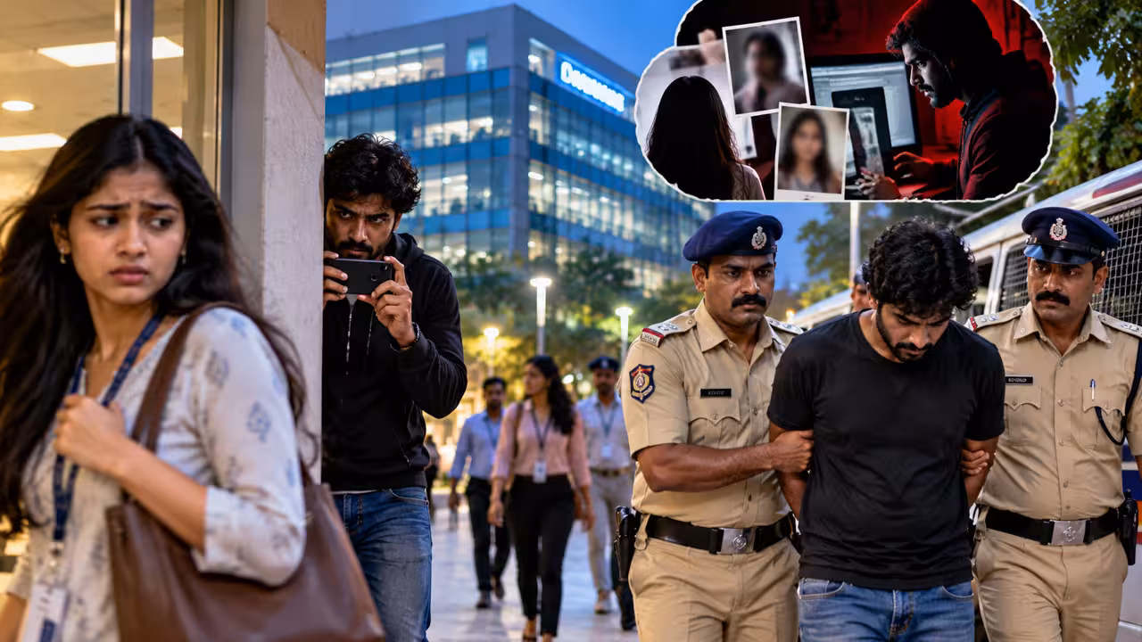 Techie Stalking Case Hyderabad | హైటెక్ సిటీలో టెకీకి సైకో వేధింపులు: ప్రేమించలేదని ఆఫీస్ వద్దే స్టాకింగ్.. మాదాపూర్ పోలీసుల యాక్షన్