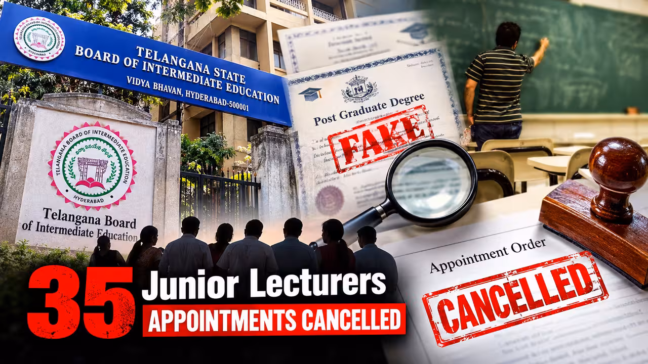 Telangana Junior Lecturers Sacked | నకిలీ సర్టిఫికెట్లతో కొలువులు: 35 మంది జూనియర్ లెక్చరర్లపై వేటు