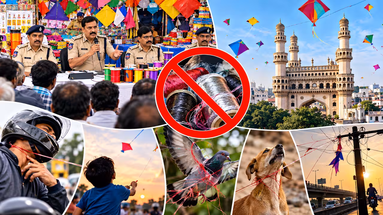 Chinese Manja Ban Hyderabad | చైనా మాంజా అమ్మితే కటకటాలకే: వ్యాపారులకు హైదరాబాద్ పోలీసుల తీవ్ర హెచ్చరిక.. అడ్వాన్సులు ఇస్తే అంతే సంగతులు