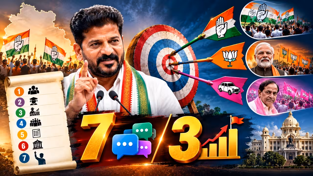 రేవంత్ ఏడు సందేశాలు.. మూడు రాజకీయ లక్ష్యాలు!